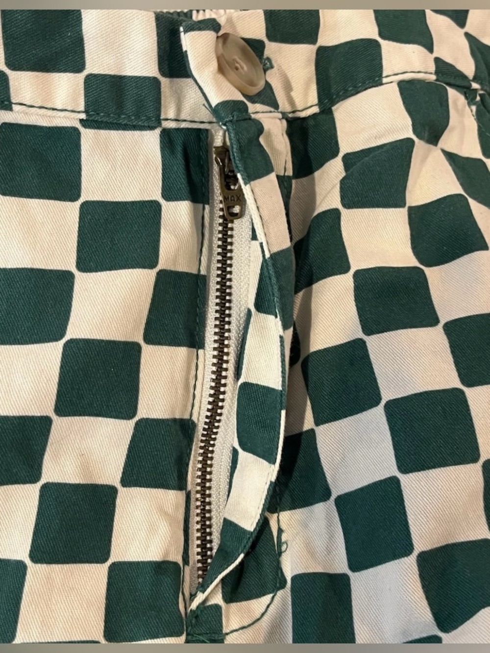 Wild Fable Women’s Green White Checkered High Rise Retro Pockets Shorts Sz Small - Picture 5 of 5